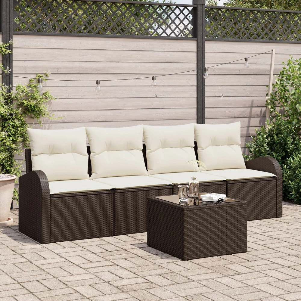 Sodo Sofų Rinkinys Ruda 55 x 55 x 37 cm poliratanas