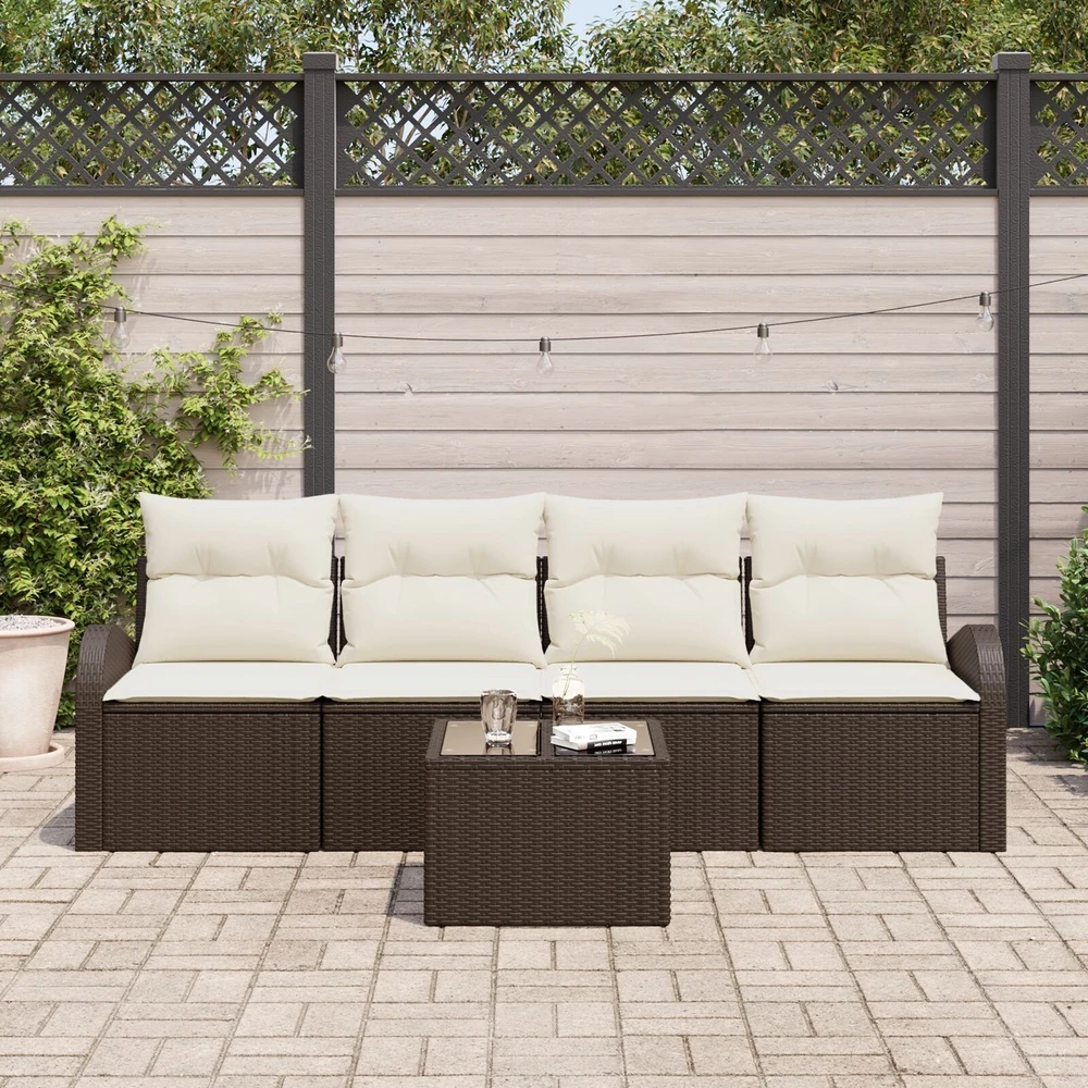Sodo Sofų Rinkinys Ruda 55 x 55 x 37 cm poliratanas