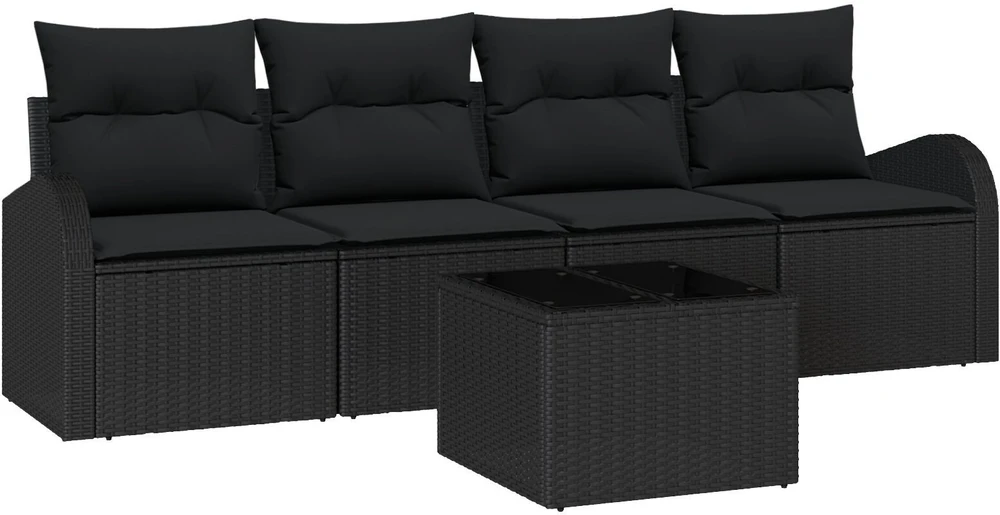 Sodo Sofų Rinkinys Juoda 55 x 55 x 37 cm poliratanas