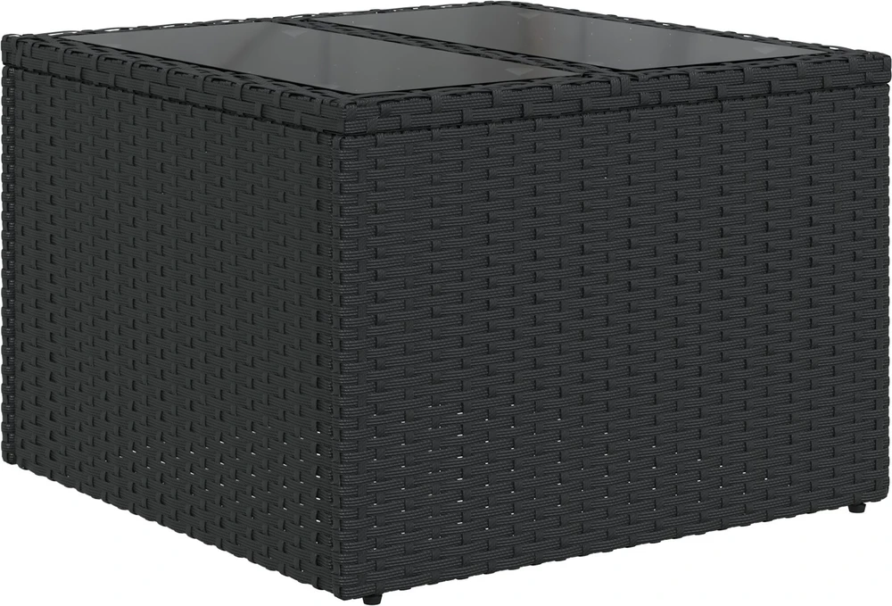 Lauko baldų komplektas Lauko sofa 6 vnt. Juoda poliratanas