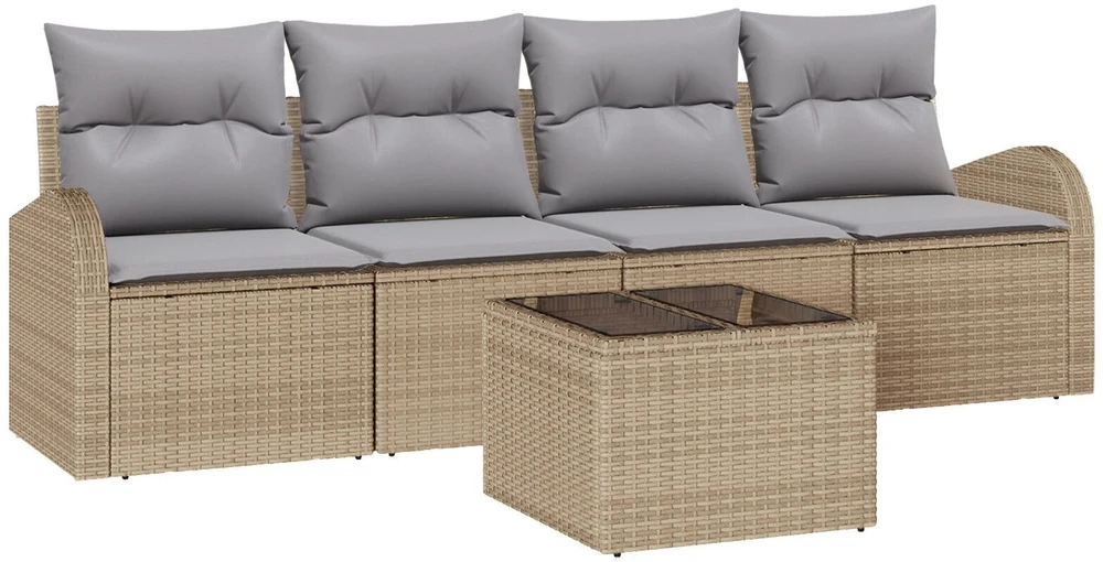 Sodo Sofų Rinkinys Smėlio 55 x 55 x 37 cm poliratanas