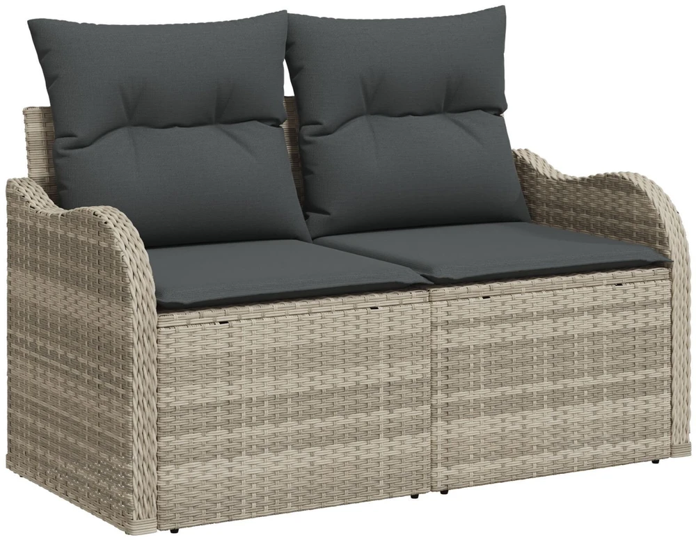 Sodo Sofų Rinkinys 5 vnt. Šviesiai pilka poliratanas
