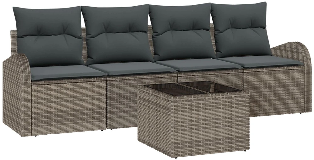 Sodo Sofų Rinkinys Pilka 55 x 55 x 37 cm poliratanas