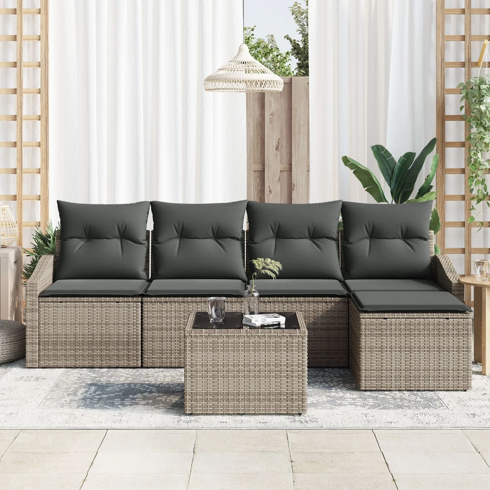 Sofos komplektas 6 vnt. Pilka poliratanas