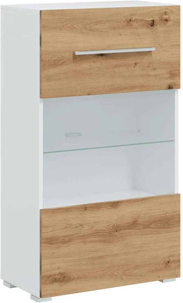 TV staliukas 5 dalių televizoriaus spintelės su LED apšvietimu, dirbtinio ąžuolo spalvos, inžinerinė mediena