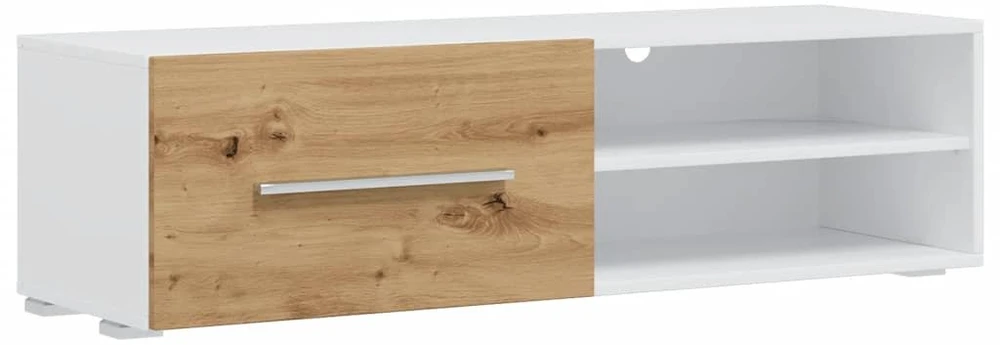 TV staliukas 5 dalių televizoriaus spintelės su LED apšvietimu, dirbtinio ąžuolo spalvos, inžinerinė mediena