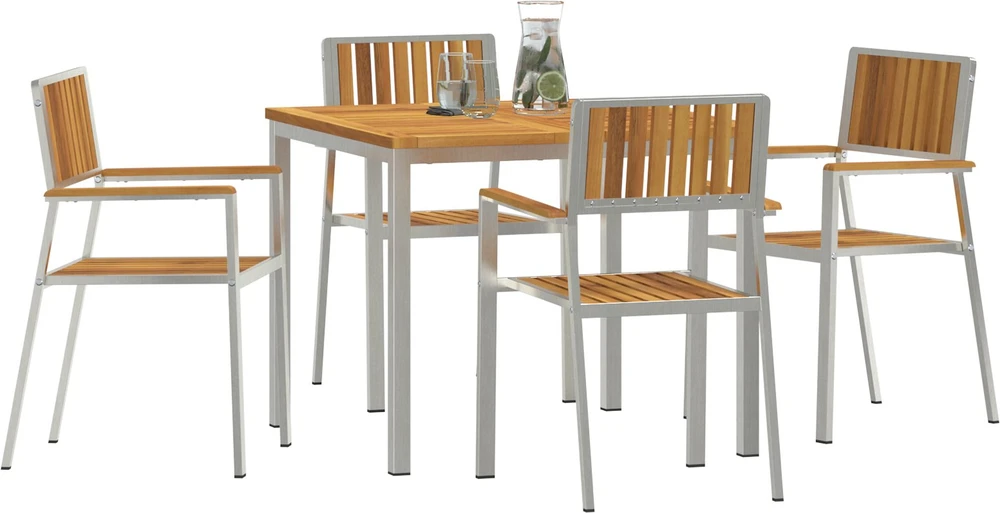 Lauko valgomojo komplektas 5 vnt. 90 x 90 x 75 cm