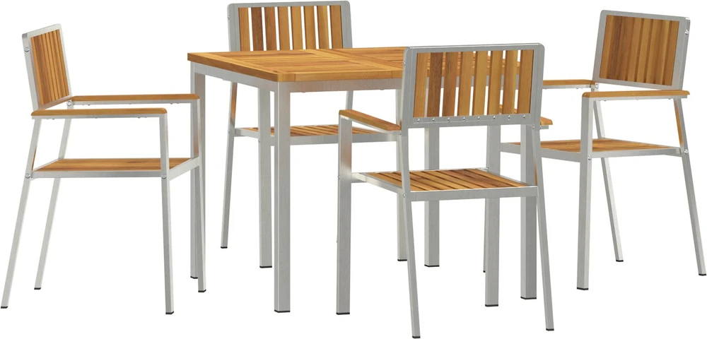 Lauko valgomojo komplektas 5 vnt. 90 x 90 x 75 cm