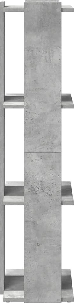 Knygų spinta, 3 aukštų, betono pilka, 60x30x120cm, mediena