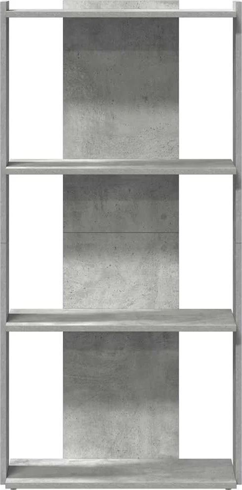 Knygų spinta, 3 aukštų, betono pilka, 60x30x120cm, mediena