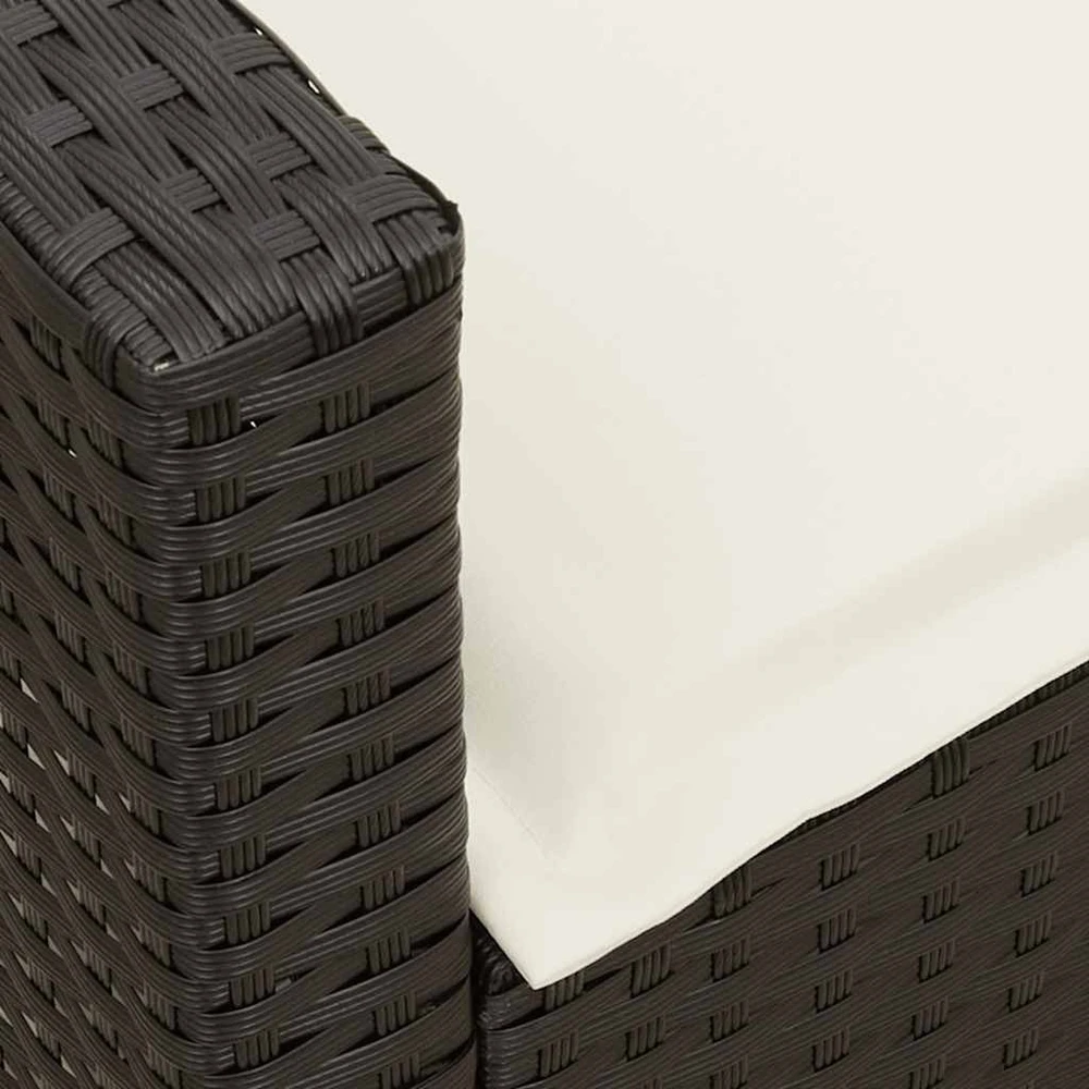 Lauko baldų komplektas Sodo sofa, 5 vietų, su pagalvėlėmis, juoda, poliratanas