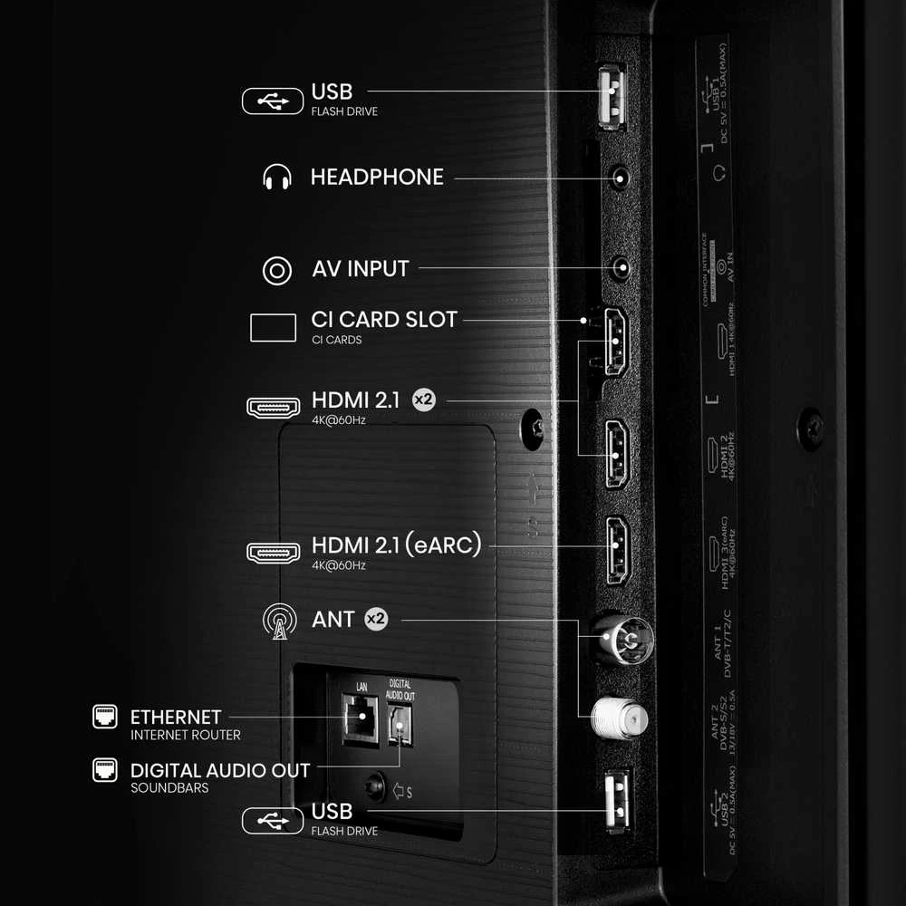 „Hisense UHD“ išmanusis televizorius | 55A6N | 55" | Išmanusis televizorius | VIDAA OS | UHD | Juodas