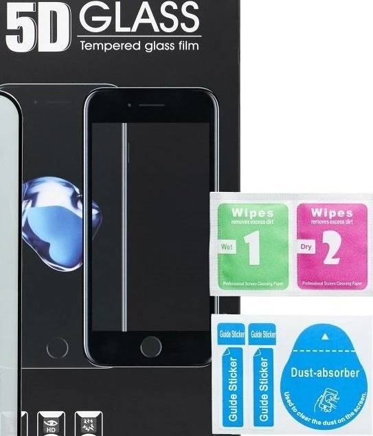OEM 5D visiškai klijuojamas grūdintas stiklas - iPhone 15 Pro Max juodas
