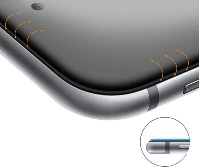 OEM 5D visiškai klijuojamas grūdintas stiklas - iPhone 15 Pro Max juodas