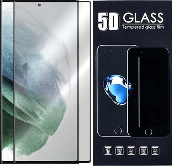 Oem LCD apsauginis stikliukas 9H 5D Samsung S908 S22 Ultra 5G juodas