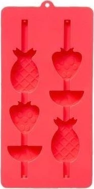 5five Simply Smart 55 FRUIT ledo kubelių padėklai, silikoniniai, 21 x 10,5 cm, 2 vnt., rožinė-jūros žalia