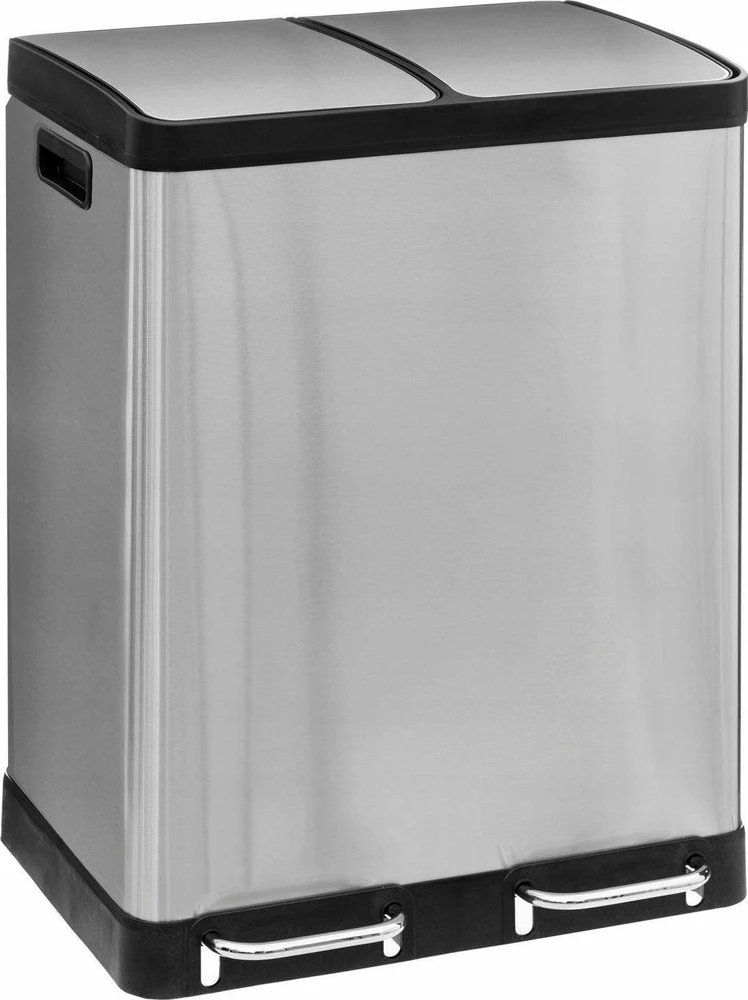 5five Simply Smart Steel Dviejų skyrių šiukšliadėžė Ariane, nerūdijančio plieno, su pedalu, 2 x 30 l