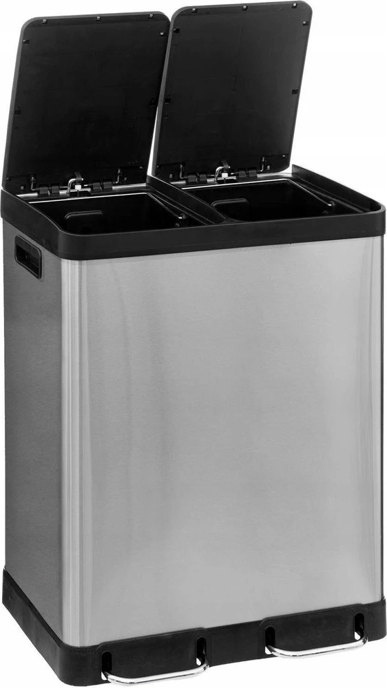 5five Simply Smart Steel Dviejų skyrių šiukšliadėžė Ariane, nerūdijančio plieno, su pedalu, 2 x 30 l