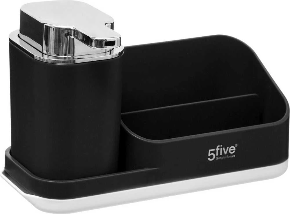 5five Simply Smart Indų skysčio dozatorius su tvarkykle, juodos spalvos