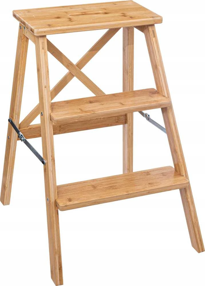 5five Simply Smart Bamboo Sulankstomos kopėčios, žemos, bambukinės, 3 pakopos, 63,5 cm