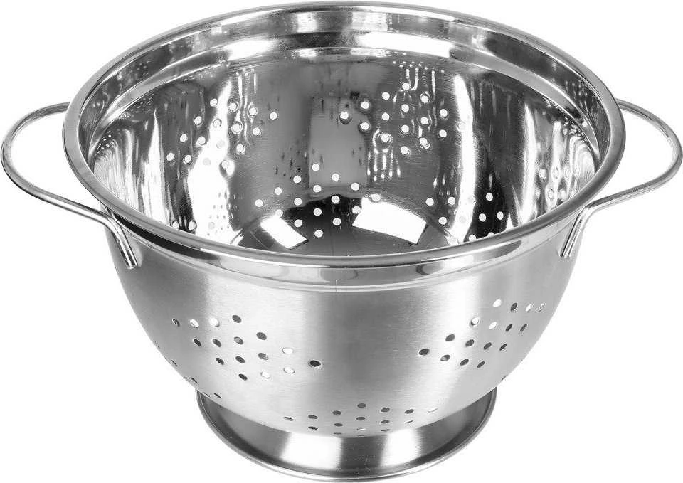 5five Simply Smart Steel Nerūdijančio plieno kiaurasamtis praktiškas virtuvės pagalbininkas 25 cm skersmens 2 patogios rankenos