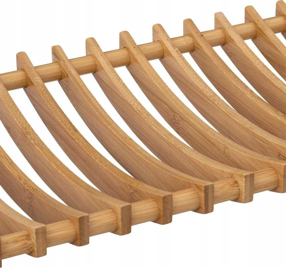 5five Simply Smart Pastatoma indų džiovykla, 2 lygiai, bambukinė, su stalo įrankių dėže, 53 x 24,7 x 33 cm