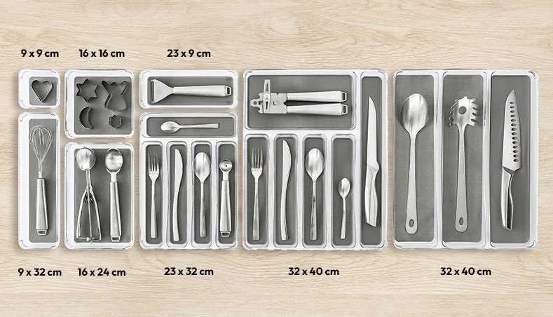 5five Simply Smart Organizatorius stalčiui 23x9 cm, universalus, pilka spalva