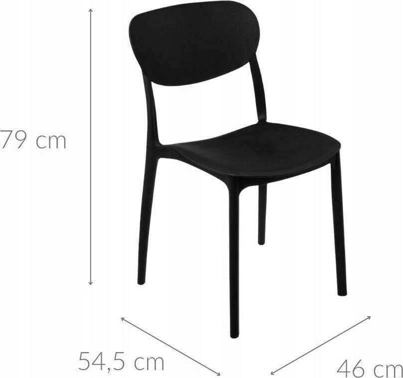 5five Simply Smart Juodos universalios plastikinės virtuvės valgomo kėdės