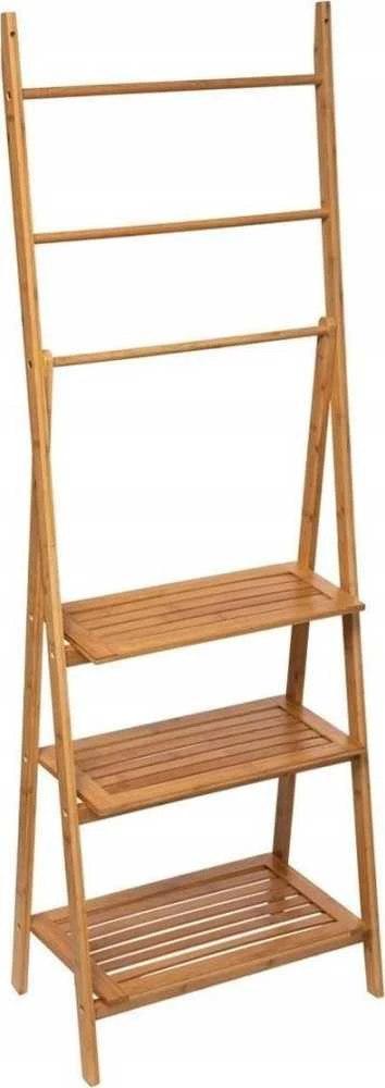 5five Simply Smart Bamboo Vonios lentyna su 3 lentynomis ir rankšluosčių kabykla, 153 cm, bambukas