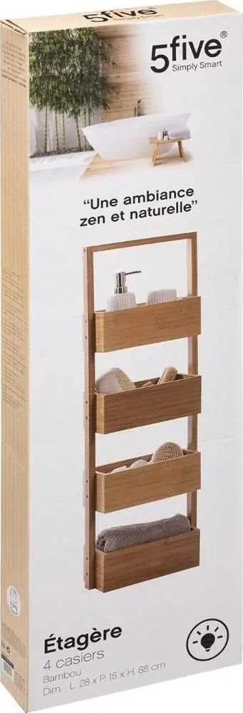 5five Simply Smart Bamboo BAMBOU vonios lentyna, 4 lygiai - 100% bambukas