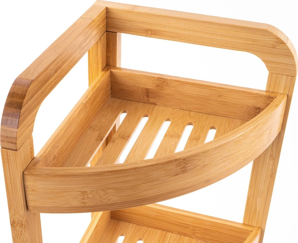 5five Simply Smart Bamboo Bambuko lentyna vonios kambariui, kampinė lentyna, skandinaviška lentyna, bambukinė lentyna, vonios baldai