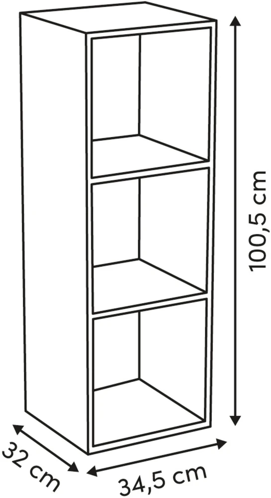 5five Simply Smart 5five Modulinė lentyna su 3 skyriais, 34,5 x 32 x 100,5 cm