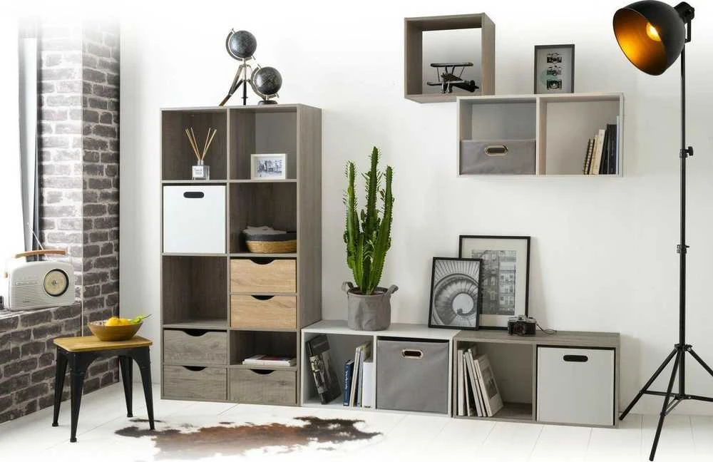 5five Simply Smart Dekoratyvinė lentyna, knygų lentyna, 6 lentynos, ruda, aukštis 100 cm.