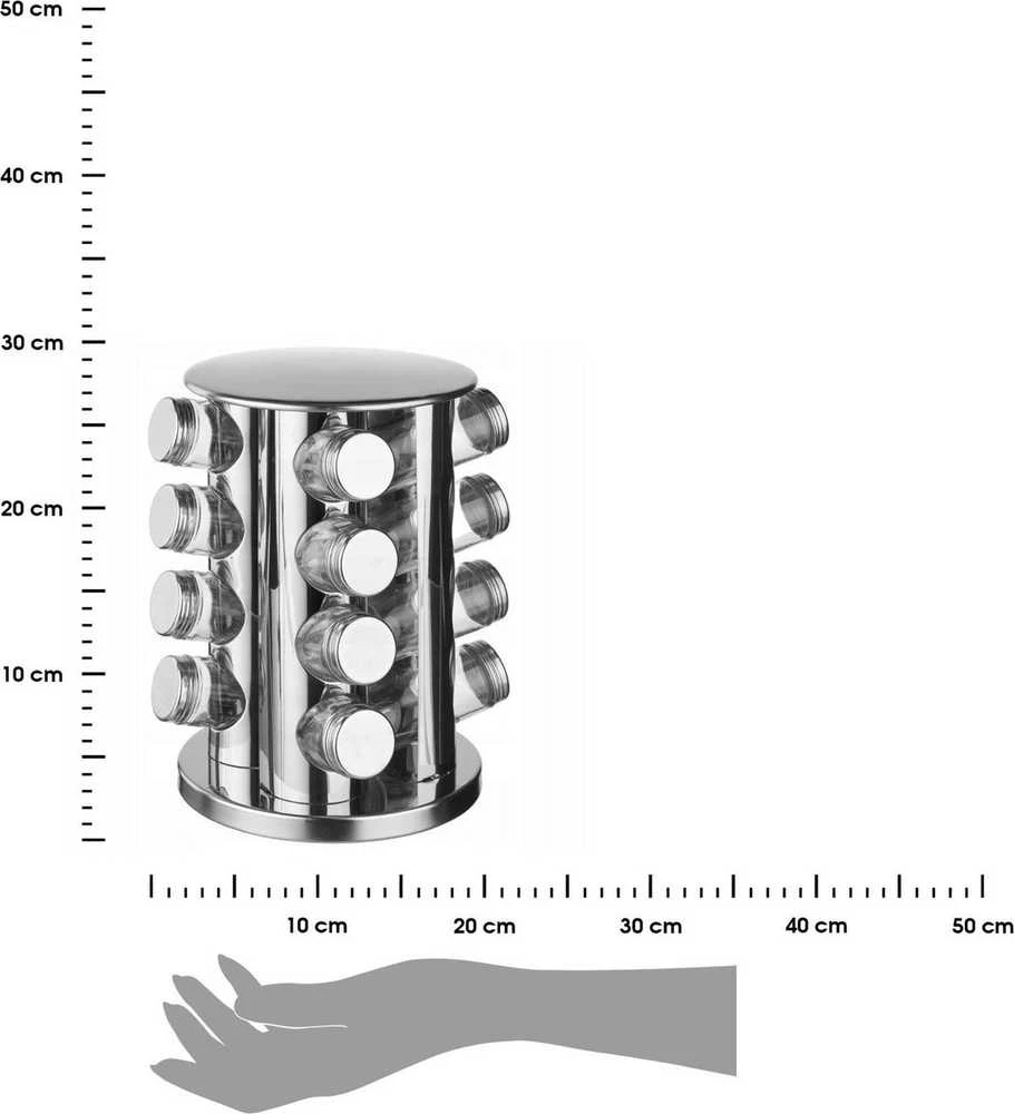 5five Simply Smart PIECES Metalinė prieskonių lentyna + stiklinė tara - 17 vnt