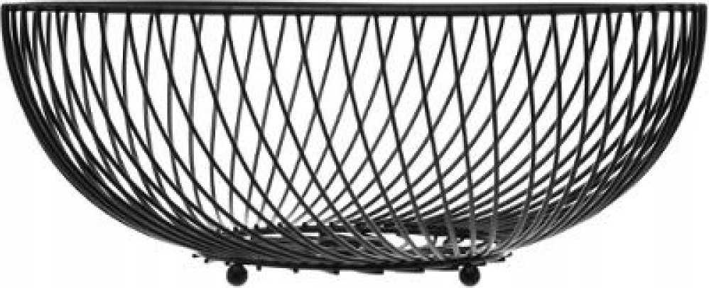 5five Simply Smart Ažūrinis vaisių dubuo iš juodo lenkto metalo ant trijų rutulinių kojelių BLAC TORSADE FRUIT BASKET 30cm