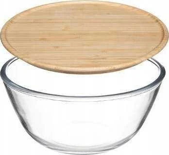 5five Simply Smart Bamboo Stiklinis dubuo salotoms, 2,5 l, su bambukiniu dangteliu