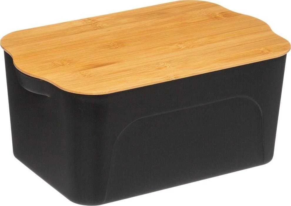 5five Simply Smart Bamboo Plastikinė dėžutė su bambukiniu dangteliu, 6,5 litro