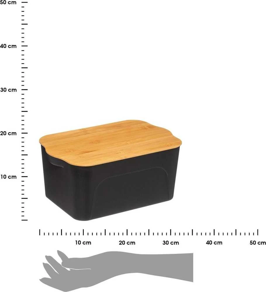 5five Simply Smart Bamboo Plastikinė dėžutė su bambukiniu dangteliu, 6,5 litro