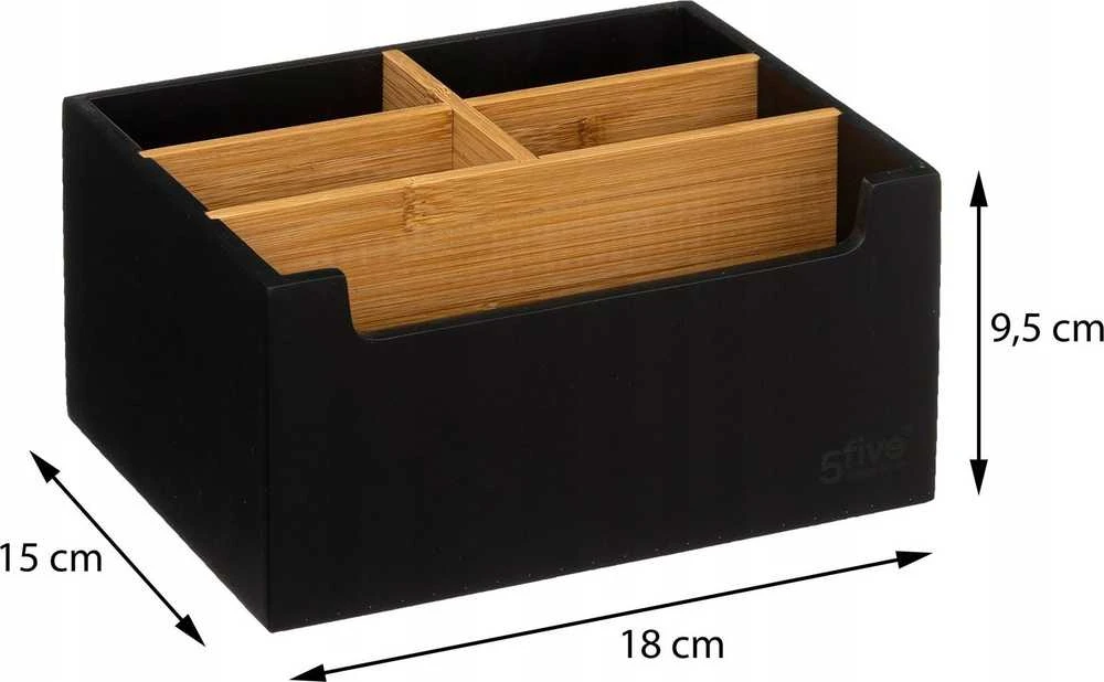 5five Simply Smart Bamboo Bambuko organizatorius kosmetikai, 5 skyreliai