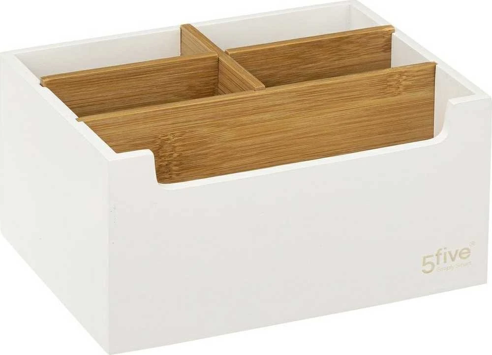 5five Simply Smart Bamboo Bambuko organizatorius kosmetikai, 5 skyreliai