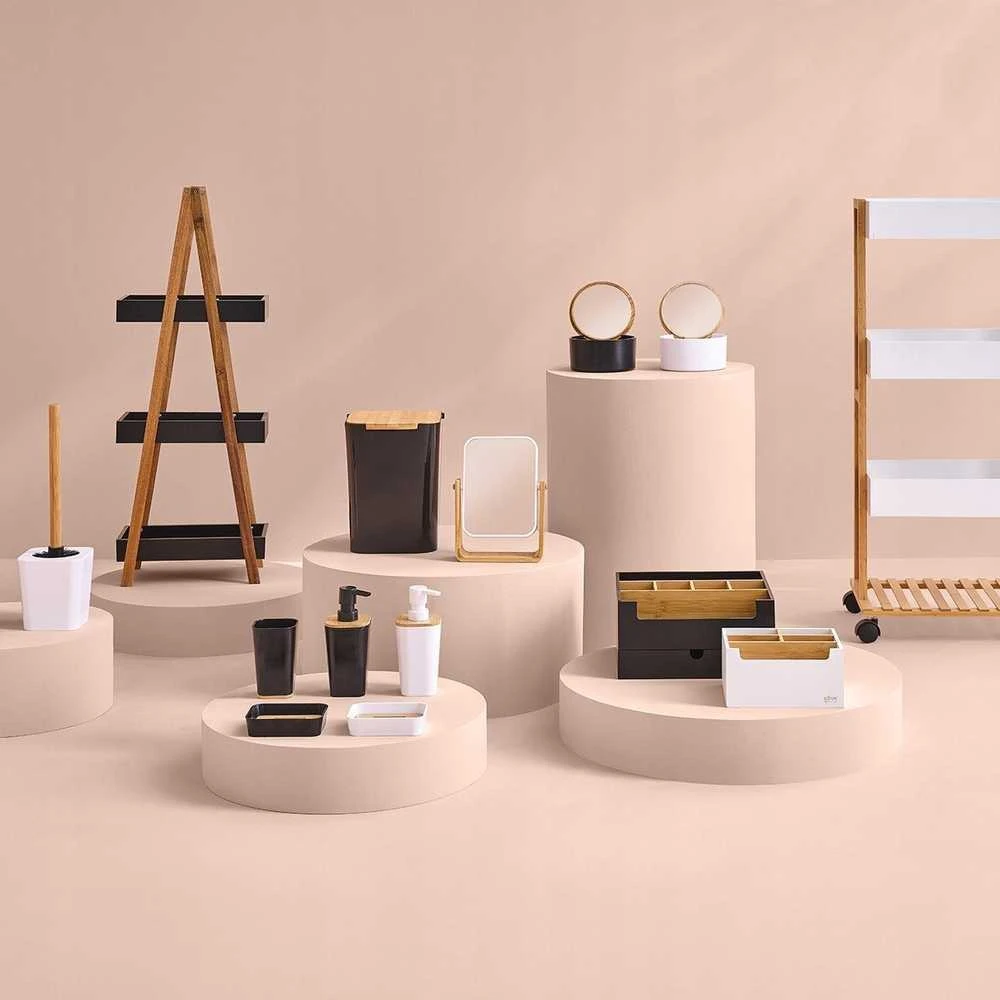 5five Simply Smart Bamboo Bambuko organizatorius kosmetikai, 5 skyreliai