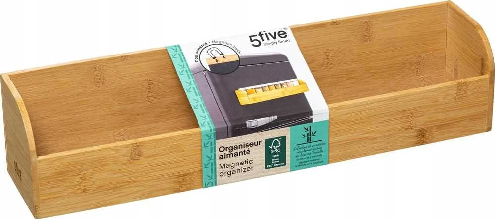 5five Simply Smart Bamboo Virtuvės organizatorius su magnetu, L, bambukas
