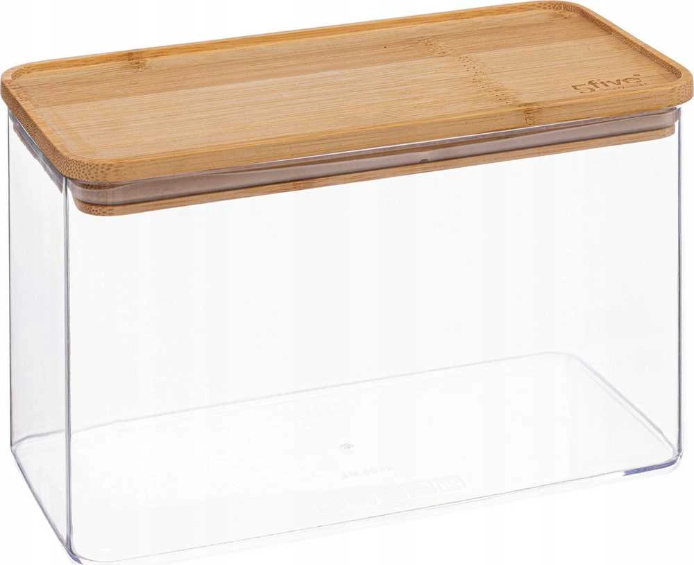 5five Simply Smart Bamboo ESKE birių produktų konteineris, pailgas su bambukiniu dangteliu, 2L
