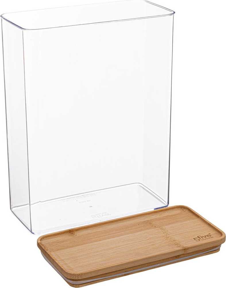 5five Simply Smart Bamboo ESKE birių produktų konteineris, pailgas su bambukiniu dangteliu, 4,3L