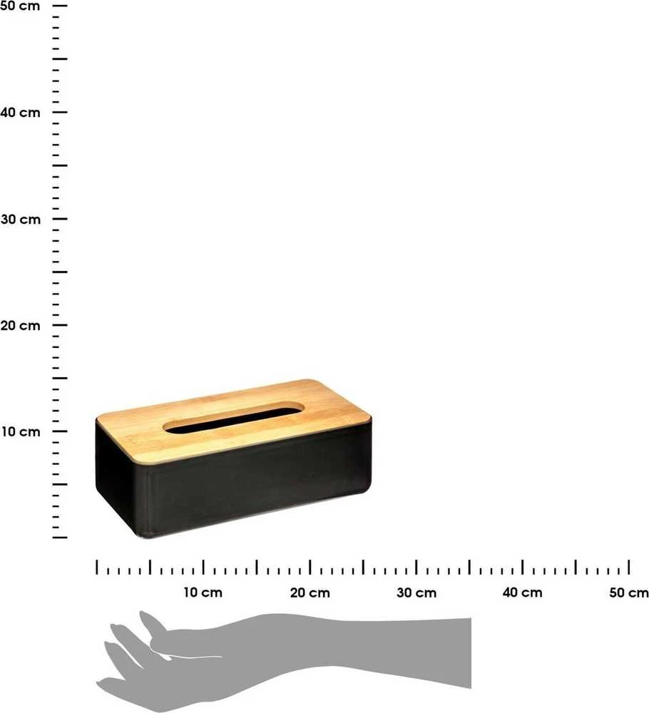 Five_S_Smart Tissue Box juodas ir bambukas