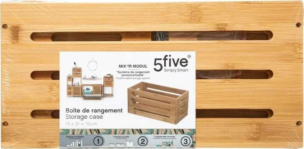 5five Simply Smart Bamboo Medinė balkono dėžė, bambukinė, 15 x 31 cm