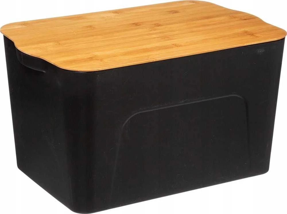 5five Simply Smart Bamboo Plastikinė dėžutė su bambukiniu dangteliu, 24 litrai