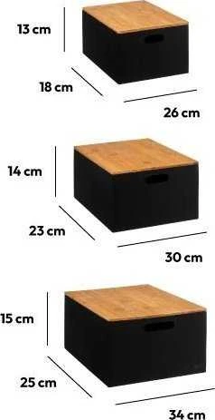 5five Simply Smart Bamboo BAVA bambukinio dangtelio dėžutės komplektas, 3 vnt.