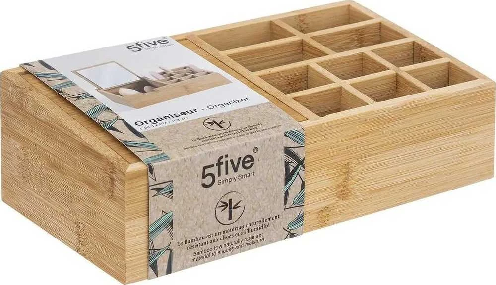 5five Simply Smart Bamboo Bambuko tvarkyklė su veidrodžiu, 24 x 14 cm