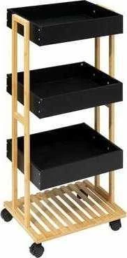 5five Simply Smart Universali mobili lentyna su 4 lygiais, 30 x 41 x 88 cm, juoda